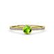 4 - Irene Peridot and Diamond Halo Engagement Ring 