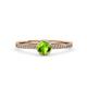 4 - Irene Peridot and Diamond Halo Engagement Ring 