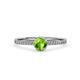 4 - Irene Peridot and Diamond Halo Engagement Ring  