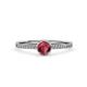 4 - Irene Rhodolite Garnet and Diamond Halo Engagement Ring  