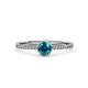 4 - Irene London Blue Topaz and Diamond Halo Engagement Ring  