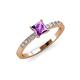 3 - Amra Princess Cut Amethyst and Diamond Engagement Ring 