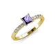 3 - Amra Princess Cut Iolite and Diamond Engagement Ring 