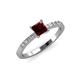 3 - Amra Princess Cut Red Garnet and Diamond Engagement Ring 