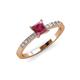 3 - Amra Princess Cut Rhodolite Garnet and Diamond Engagement Ring 