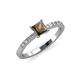 3 - Amra Princess Cut Smoky Quartz and Diamond Engagement Ring 