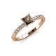 3 - Amra Princess Cut Smoky Quartz and Diamond Engagement Ring 