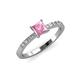 3 - Amra Princess Cut Pink Tourmaline and Diamond Engagement Ring 