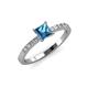 3 - Amra Princess Cut Blue Topaz and Diamond Engagement Ring 