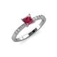 3 - Amra Princess Cut Rhodolite Garnet and Diamond Engagement Ring 
