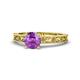 1 - Florie Classic 6.50 mm Round Amethyst Solitaire Engagement Ring 