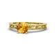1 - Florie Classic 6.50 mm Round Citrine Solitaire Engagement Ring 