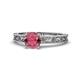 1 - Florie Classic 6.50 mm Round Rhodolite Garnet Solitaire Engagement Ring 