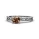 1 - Florie Classic 6.50 mm Round Smoky Quartz Solitaire Engagement Ring 