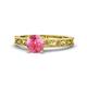 1 - Florie Classic 6.50 mm Round Pink Tourmaline Solitaire Engagement Ring 