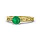 1 - Florie Classic 6.00 mm Round Emerald Solitaire Engagement Ring 