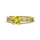 1 - Florie Classic 6.50 mm Round Yellow Diamond Solitaire Engagement Ring 