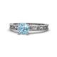 1 - Florie Classic 6.50 mm Round Aquamarine Solitaire Engagement Ring 