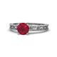 1 - Florie Classic 6.00 mm Round Ruby Solitaire Engagement Ring 