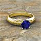 3 - Eudora Classic 6.00 mm Round Blue Sapphire Solitaire Engagement Ring 