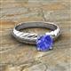 3 - Eudora Classic 6.50 mm Round Tanzanite Solitaire Engagement Ring 