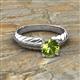 3 - Eudora Classic 6.50 mm Round Peridot Solitaire Engagement Ring 