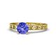 1 - Niah Classic 6.50 mm Round Tanzanite Solitaire Engagement Ring 