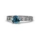 1 - Niah Classic 6.00 mm Round Blue Diamond Solitaire Engagement Ring 