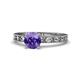 1 - Niah Classic 6.50 mm Round Iolite Solitaire Engagement Ring 