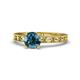 1 - Niah Classic 6.00 mm Round Blue Diamond Solitaire Engagement Ring 
