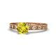 1 - Niah Classic 6.00 mm Round Yellow Diamond Solitaire Engagement Ring 