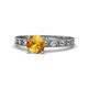 1 - Niah Classic 6.50 mm Round Citrine Solitaire Engagement Ring 