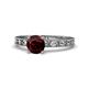 1 - Niah Classic 6.50 mm Round Red Garnet Solitaire Engagement Ring 