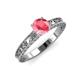 3 - Florie Classic 6.50 mm Round Pink Tourmaline Solitaire Engagement Ring 