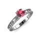 3 - Florie Classic 6.50 mm Round Rhodolite Garnet Solitaire Engagement Ring 