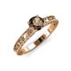 3 - Florie Classic 6.50 mm Round Smoky Quartz Solitaire Engagement Ring 