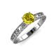 3 - Florie Classic 6.50 mm Round Yellow Diamond Solitaire Engagement Ring 