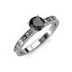 3 - Niah Classic 6.00 mm Round Black Diamond Solitaire Engagement Ring 
