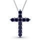 1 - Abella Blue Sapphire Cross Pendant 