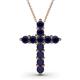 1 - Abella Blue Sapphire Cross Pendant 