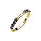 2 - Alicia 2.60 mm Blue Sapphire and Black Diamond Wedding Band 