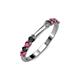 2 - Alicia 2.60 mm Ruby and Black Diamond Wedding Band 