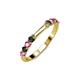 2 - Alicia 2.60 mm Pink Sapphire and Black Diamond Wedding Band 