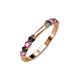 2 - Alicia 2.60 mm Pink Sapphire and Black Diamond Wedding Band 