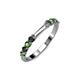 2 - Alicia 2.60 mm Green Garnet and Black Diamond Wedding Band 