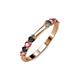 2 - Alicia 2.60 mm Pink Tourmaline and Black Diamond Wedding Band 