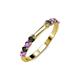 2 - Alicia 2.60 mm Amethyst and Black Diamond Wedding Band 