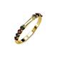 2 - Alicia 2.60 mm Red Garnet and Black Diamond Wedding Band 