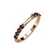 2 - Alicia 2.60 mm Red Garnet and Black Diamond Wedding Band 