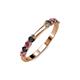 2 - Alicia 2.60 mm Rhodolite Garnet and Black Diamond Wedding Band 